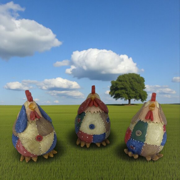 COUNTRY CHICKENS -- Patchwork, “See No Evil, Hear No Evil, Speak No Evil”, Trio - Picture 1 of 10